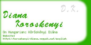 diana koroskenyi business card